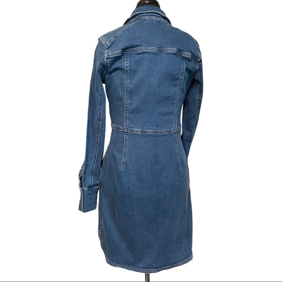 Free People Bo Long Sleeve Denim Mini Dress Button Front Size XS - Picture 9 of 16